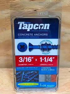 lot 81 image: Lot of 6 - Tapcon 316x1-14 Phillips Head 25 Packs Model # 24250