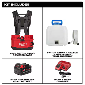 lot 106 image: New Milwaukee M18 SWITCH TANK 4-Gallon Backpack Water Supply Kit Model # 2820-21WS