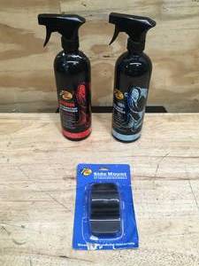 lot 75 image: Boat Care Lot - 1 - Hard Water Spot Remover, 1 - UV Protectant & Conditioner And 1 Side Mount For Adjustable Rod Holder