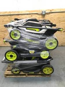 lot 102 image: Pallet of various non-working Ryobi Lawn Mower