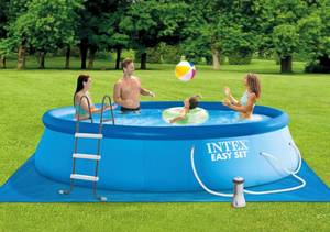 lot 127 image: INTEX 15 x 42 Inflatable Pool w Filter Pump