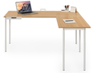 lot 114 image: ZINUS Dominic 59 Inch White Metal Corner Desk 05232420