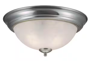 lot 147 image: Design House Millbridge 2-Light Satin Nickel Ceiling Semi Flush Mount Light Model # 511550