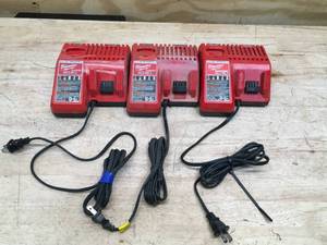 lot 164 image: Lot of 3 - Used Milwaukee M12M18 Charger Model # 48-59-1812