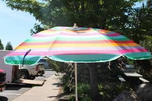 lot 9 image: Multicolored PatioBeach Umbrella