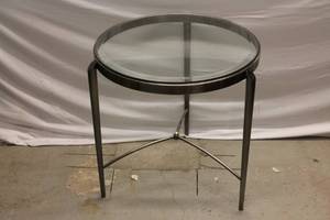 lot 45 image: Glass and Chrome Table