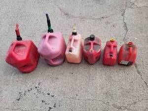 Gas Can Lot --- 6 Cans in Total