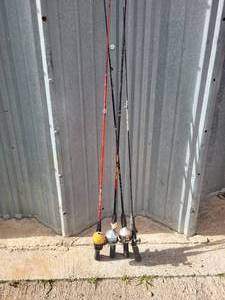 Fishing Pole Lot -- 3 With Reels & 1 Pole