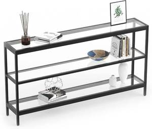 Evajoy Console Table, 55 Entryway Table with 3 Tiers, Open Glass Sofa Table