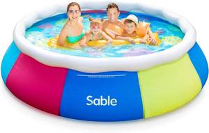 Sable Inflatable Swimming Pool Above Ground Pool 10ft x 30in Fast Set Pools