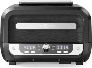 Smokeless Indoor Grill with Air Fryer, Paris Rhne Electric Air Fryer Grill Combo, 12-in-1 for Grill, Griddle, Slow Cook, Broil, Bake, Crisp, Roast, Dehydrate, Dual Heating Elements, Easy Knob Control