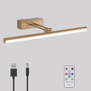 2 Pack HOWMZON Picture Light, Picture Light Battery Operated with Timer, 16 Art Light, Metal Battery Operated Wall Lights, Rechargeable