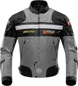 BORLENI Motorcycle Jacket Motorbike Riding Jacket Windproof Motorcycle Full Body Protective Gear CE Armor All Season Size M