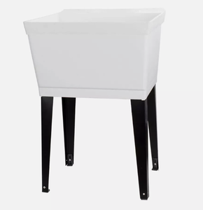 9 Gallon Utility Sink Laundry Tub by with Adjustable Metal Legs,