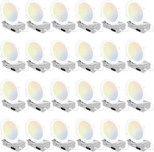 24 Pack  Ultra-Thin LED Recessed Lighting 6 Inch, Downlight with Junction Box