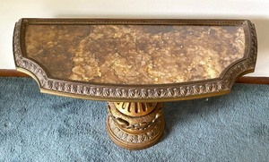lot 31 image: Demilune Italian Architectural Gilt Column Window Console Table