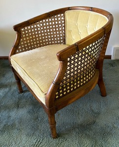 lot 156 image: Mid Century Modern Caned Bucket Chair