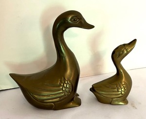 lot 169 image: Two Vintage Darling Brass Ducks