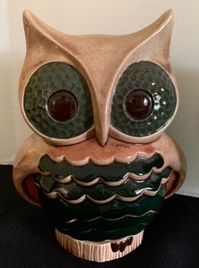 lot 108 image: Fun Vintage Owl Decor, Including A Vase, Incense Burner and Candle