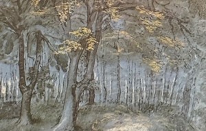 lot 53 image: Group of Trees in a Wood Print by Hendrick Goltzius