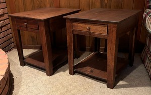 lot 13 image: Pair of American Vintage Borkholder Wood Side Tables