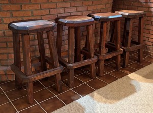 lot 16 image: Set of Four Wooden Barstools