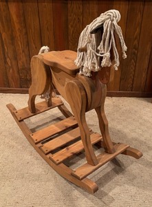 lot 197 image: Whimsical Wooden Rocking Horse