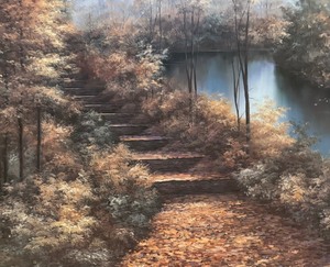 lot 199 image: Autumn Leaves Print by Diane Romanello