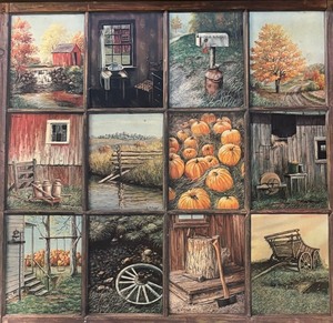 lot 208 image: Vintage Homco Window Panes Print by B. Mitchell