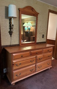 lot 5A image: Beautiful Open Home Wood Dresser with Mirror