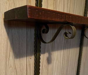 lot 3A image: Vintage Wall Mounted Scrolled Metal Shelving