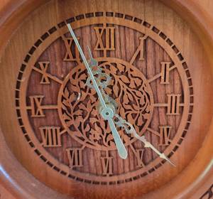 lot 329 image: Stunning Carved Wood Table-Top Clock