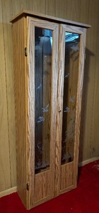 lot 301 image: Gun Storage Cabinet with Etched Glass Doors