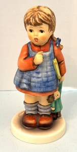 lot 228A image: Five Hummel Figurines  including The surprise, I wonder and More