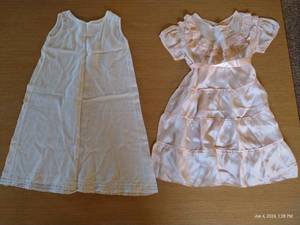 lot 7 image: Antique Blush Pink Dress & Slip