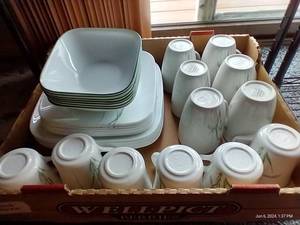 lot 112 image: Corelle Porcelain Iris Dishes