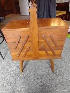 lot 126 image: Antique Sewing Cabinet