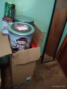 lot 192 image: Tall Box of Holiday Tins