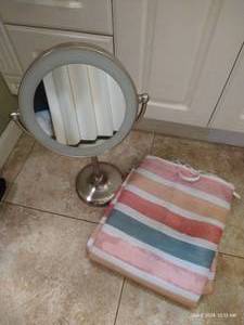 lot 234 image: Shower Curtain & Double Mirror