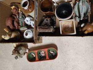 lot 266 image: Planters, Teapots, Pitchers, Red Skelton Figurine
