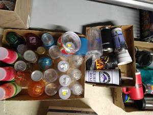 lot 324 image: Three Flats Plastic Glasses, Cups & Travel Mugs