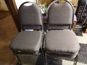lot 388 image: Four Metal  Upholstered Chairs