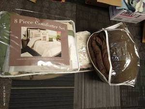 lot 481 image: Pink Floral & Cream Comforter Set, Valence & Sheets, Brown Comforter