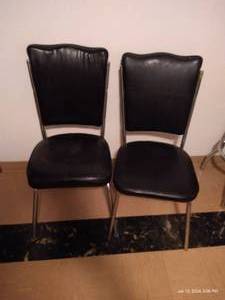 lot 502 image: Two Metal & Vinyl Chairs