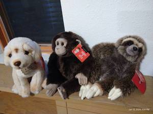 lot 513 image: (3) FAO Schwarz Adopt-A-Pet Plushes - New