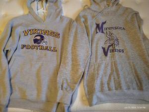 lot 563 image: (2) Vikings Hoodies - (1) Stitched