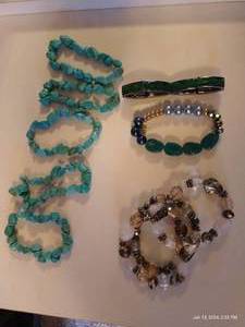 lot 596 image: (8) Bracelets - Some Possibly Jade