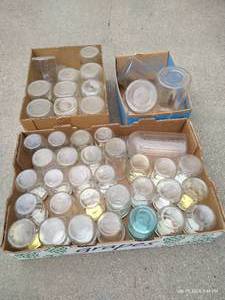 lot 637 image: (3) Boxes of Jars - Including Some Vintage Ball Jars