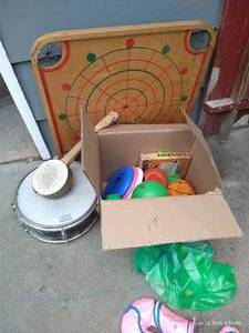 lot 673 image: Toys Lot - Carrom Board, Drum, Misc