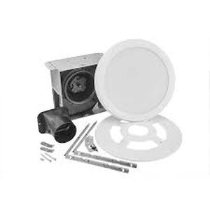 lot 2 image: Broan-NuTone Roomside Series Decorative White 80 CFM Ceiling Bathroom Exhaust Fan with Round LED Panel and Beveled Frame